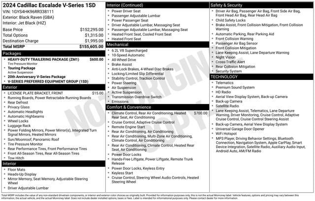 Certified 2024 Cadillac Escalade V w/ Heavy-Duty Trailer Package AWD/4WD image 38
