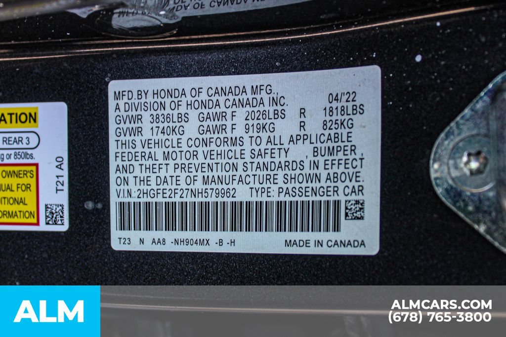 Used 2022 Honda Civic LX image 36