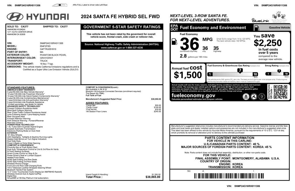 Used 2024 Hyundai Santa Fe SEL FWD image 4