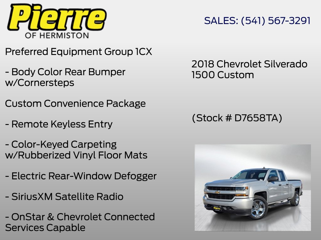 Used 2018 Chevrolet Silverado 1500 Custom w/ Custom Convenience Package AWD/4WD image 18