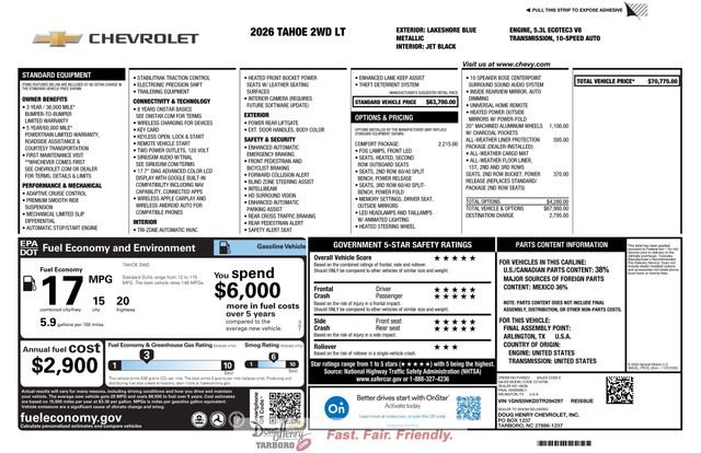 New 2026 Chevrolet Tahoe LT w/ Comfort Package RWD image 4