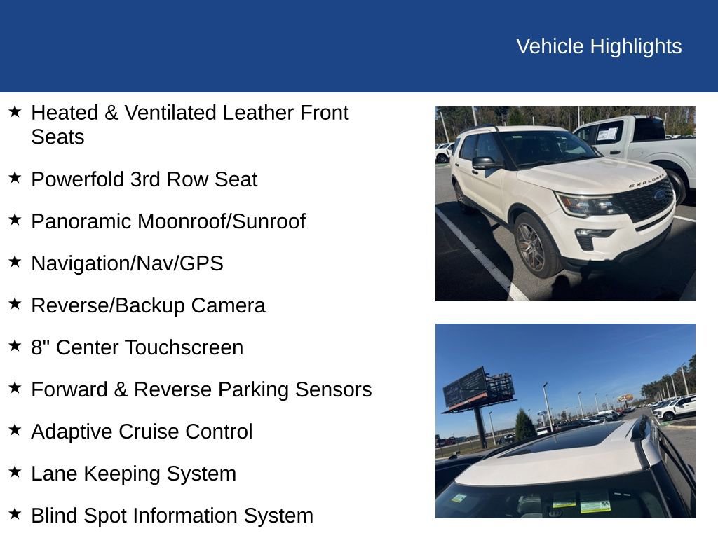 Certified 2018 Ford Explorer Sport w/ Equipment Group 401A image 6