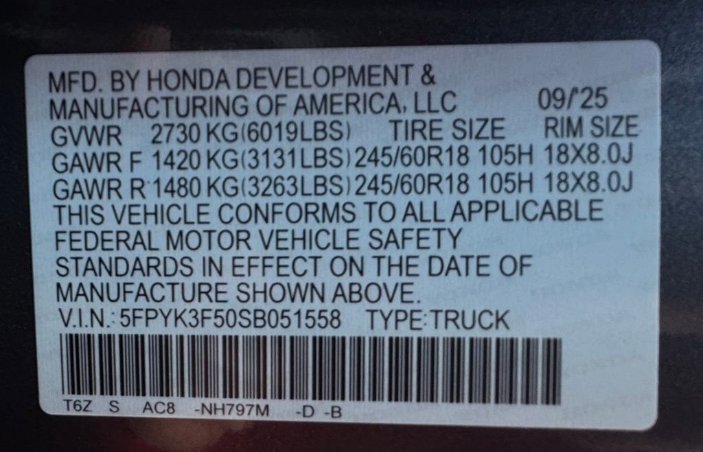 Used 2025 Honda Ridgeline RTL image 19