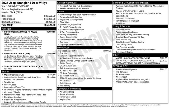New 2026 Jeep Wrangler Unlimited Sport AWD/4WD image 16