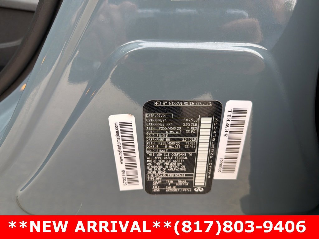 Used 2022 INFINITI QX55 Sensory w/ Lighting Package image 16