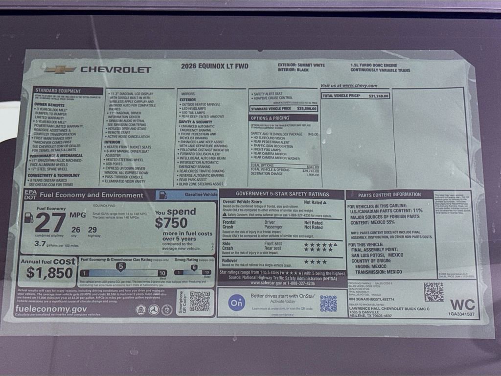 New 2026 Chevrolet Equinox LT w/ Safety and Technology Package FWD image 20