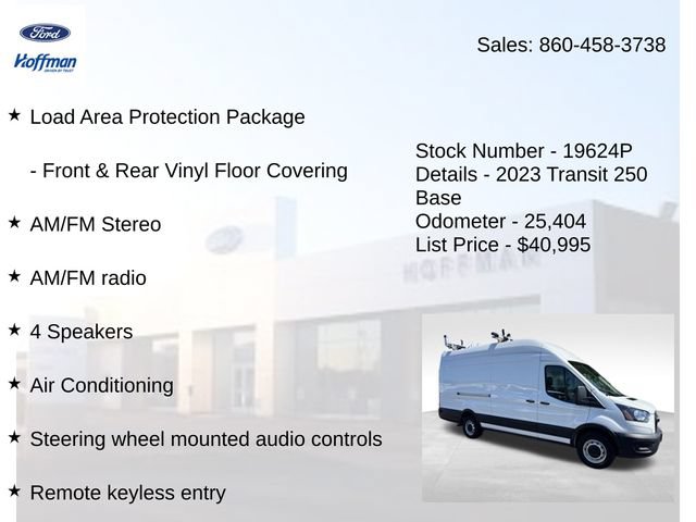 Used 2023 Ford Transit 250 148 High Roof Extended w/ Load Area Protection Package RWD image 5