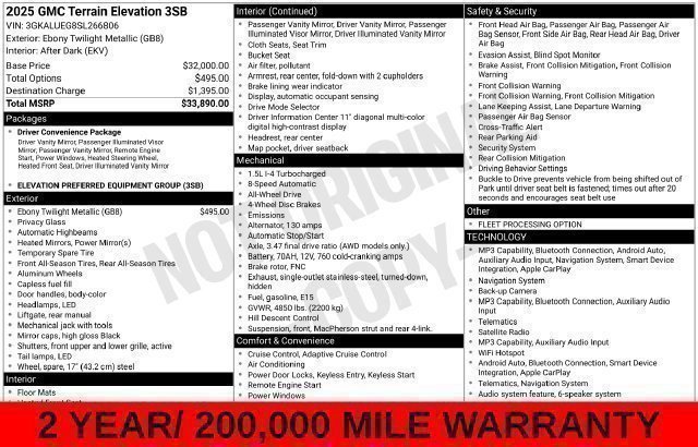 Used 2025 GMC Terrain Elevation AWD/4WD image 63
