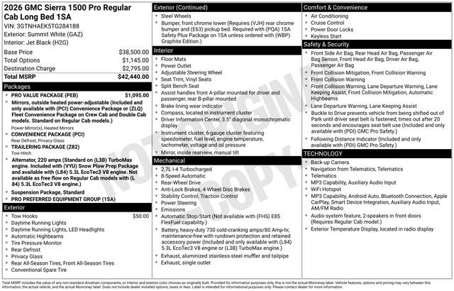 Used 2026 GMC Sierra 1500 Pro w/ Pro Value Package RWD image 30