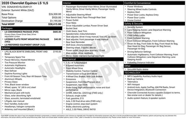 Used 2020 Chevrolet Equinox LS w/ LS Convenience Package FWD image 7