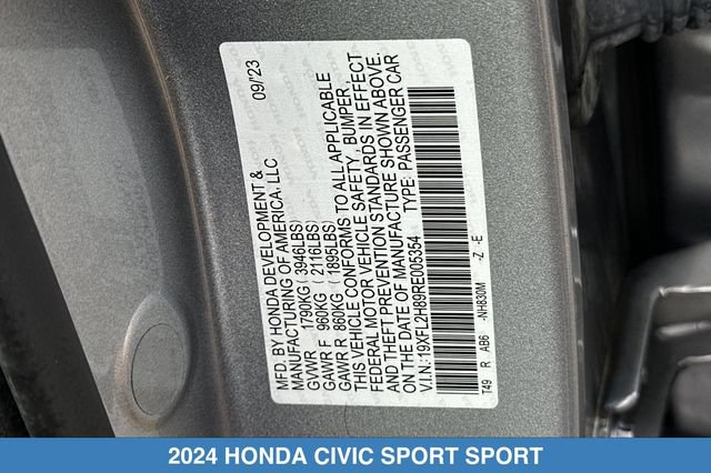 Certified 2024 Honda Civic Sport image 31