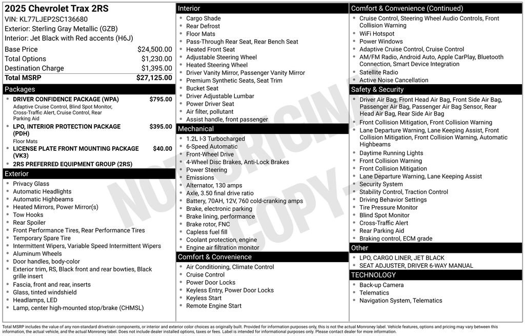 Used 2025 Chevrolet Trax RS w/ Driver Confidence Package FWD image 5
