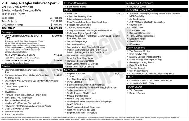 Used 2018 Jeep Wrangler Unlimited Sport S image 6