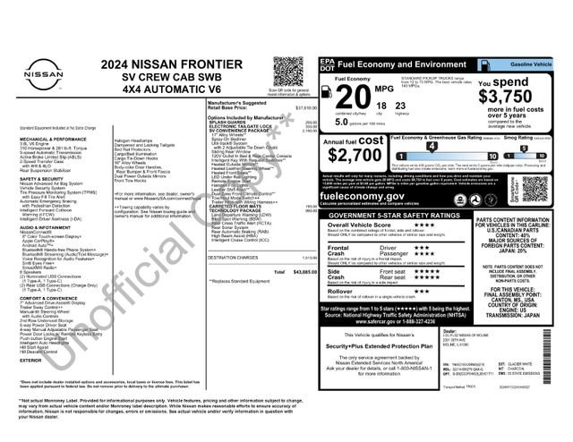 Used 2024 Nissan Frontier SV w/ SV Convenience Package image 31