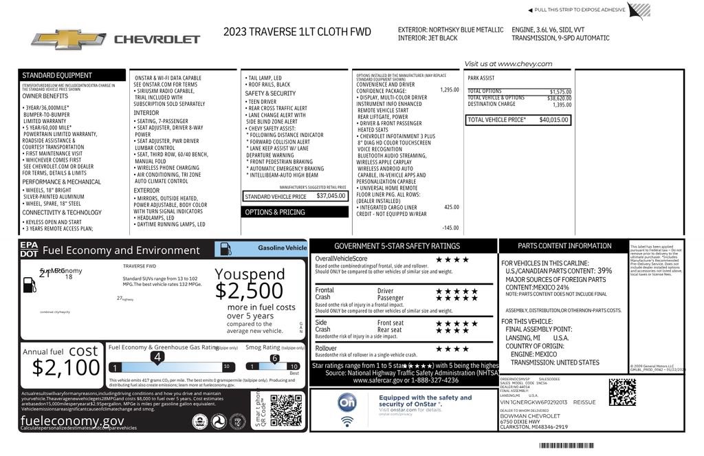 Used 2023 Chevrolet Traverse LT FWD image 12