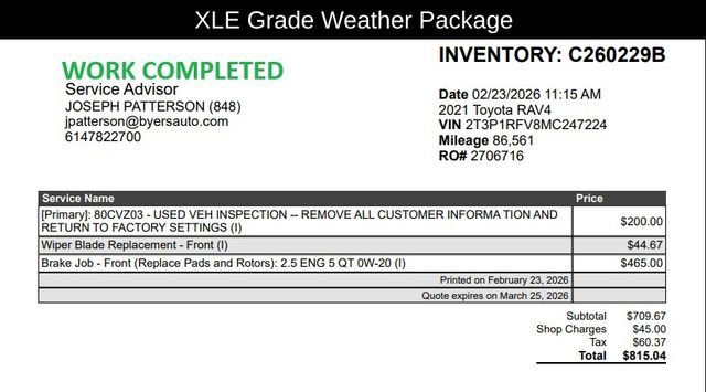 Used 2021 Toyota RAV4 XLE w/ Convenience Package image 9