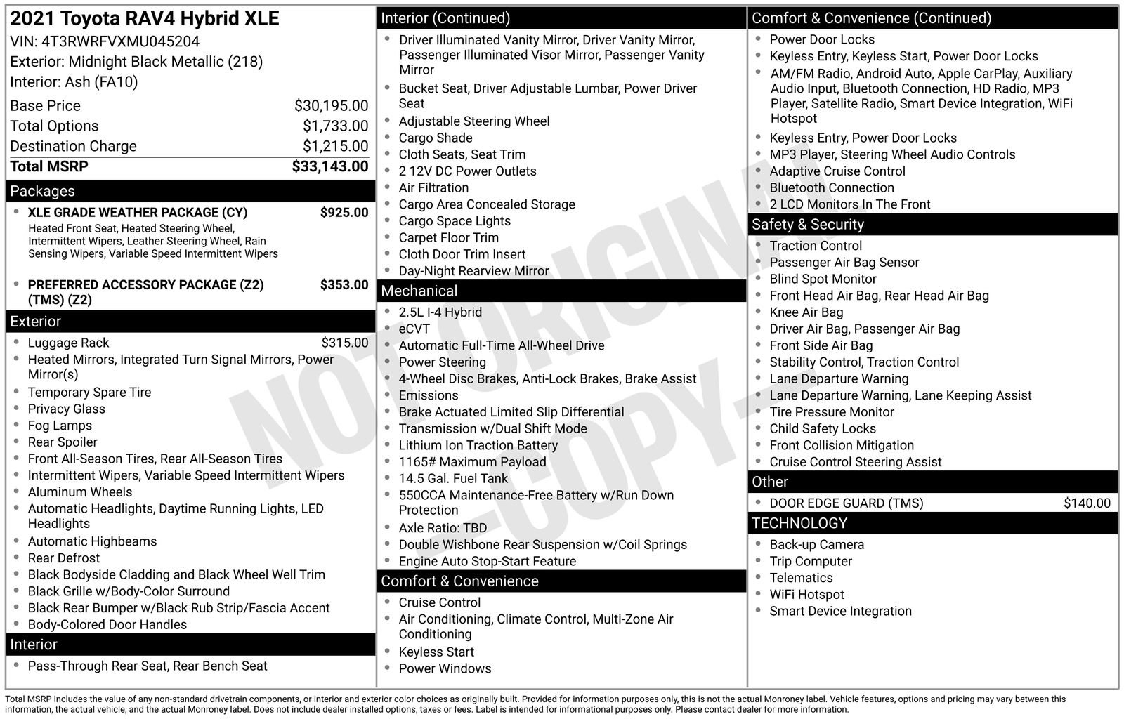 Used 2021 Toyota RAV4 XLE w/ XLE Grade Weather Package image 7