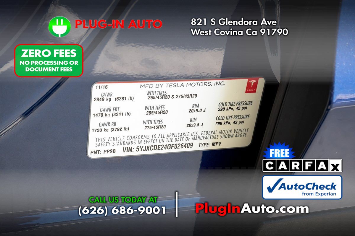 Used 2016 Tesla Model X 75D AWD/4WD image 9