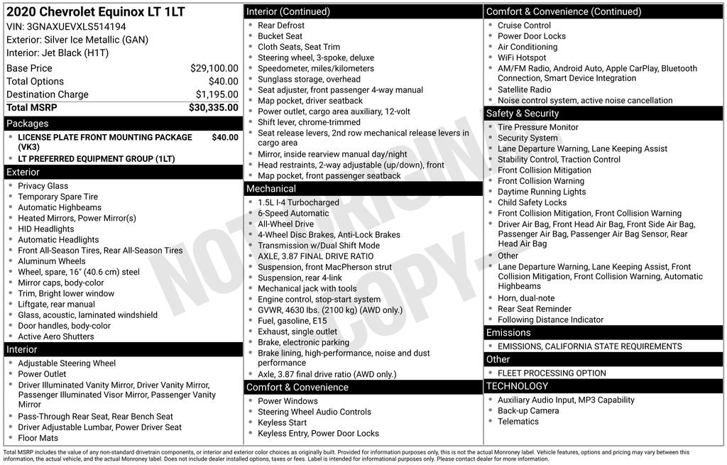 Used 2020 Chevrolet Equinox LT image 35