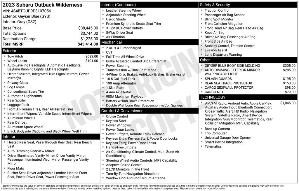 Used 2023 Subaru Outback Wilderness image 8