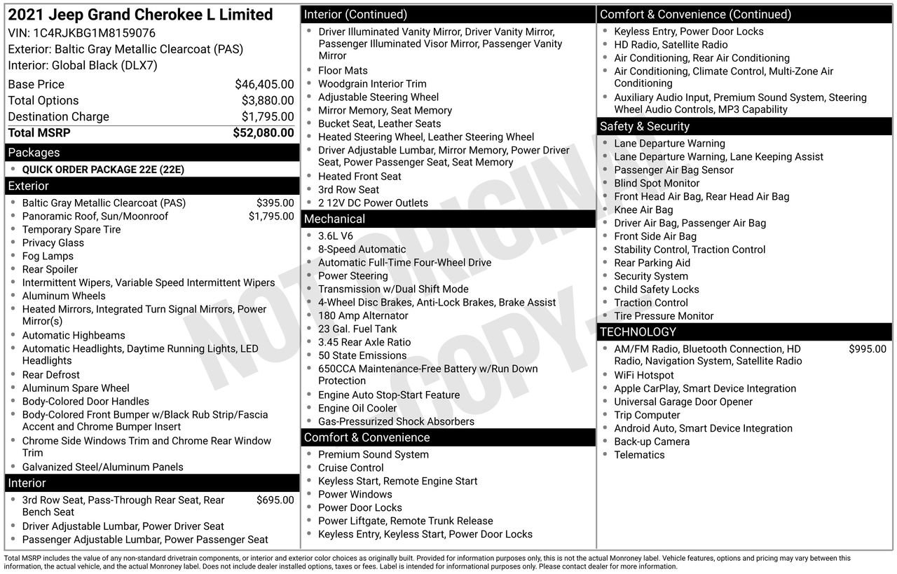 Used 2021 Jeep Grand Cherokee L Limited image 48