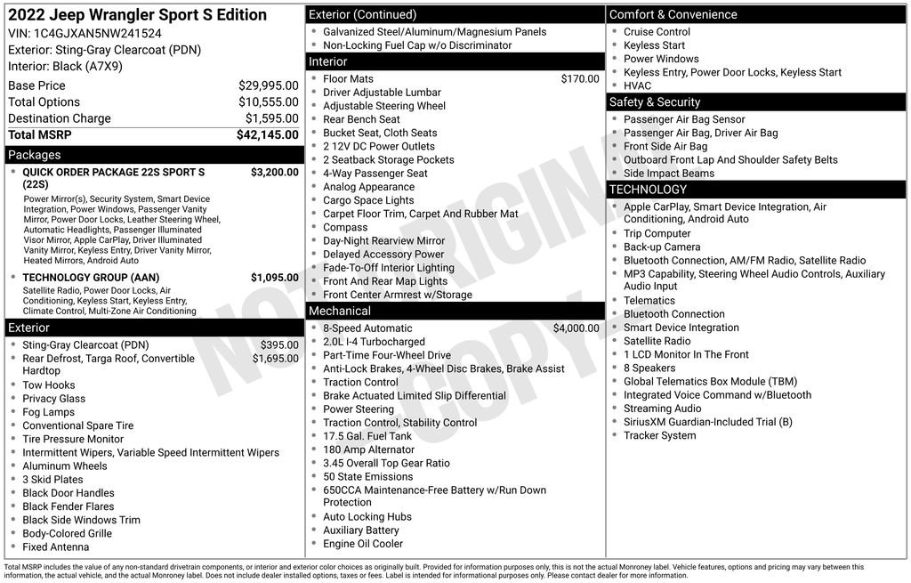 Used 2022 Jeep Wrangler Sport AWD/4WD image 7