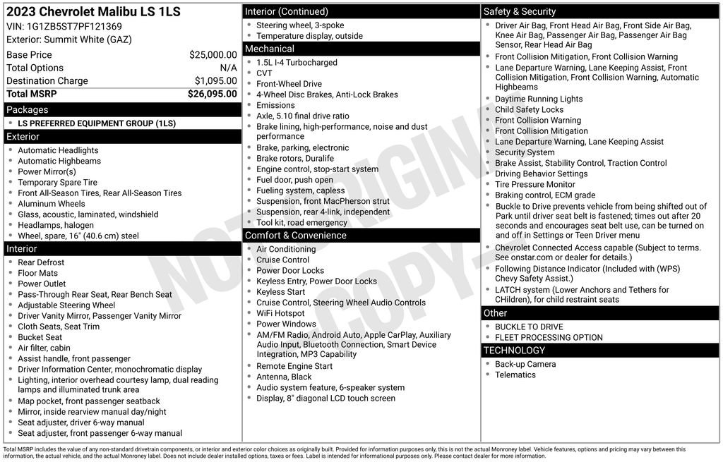 Used 2023 Chevrolet Malibu LS FWD image 33