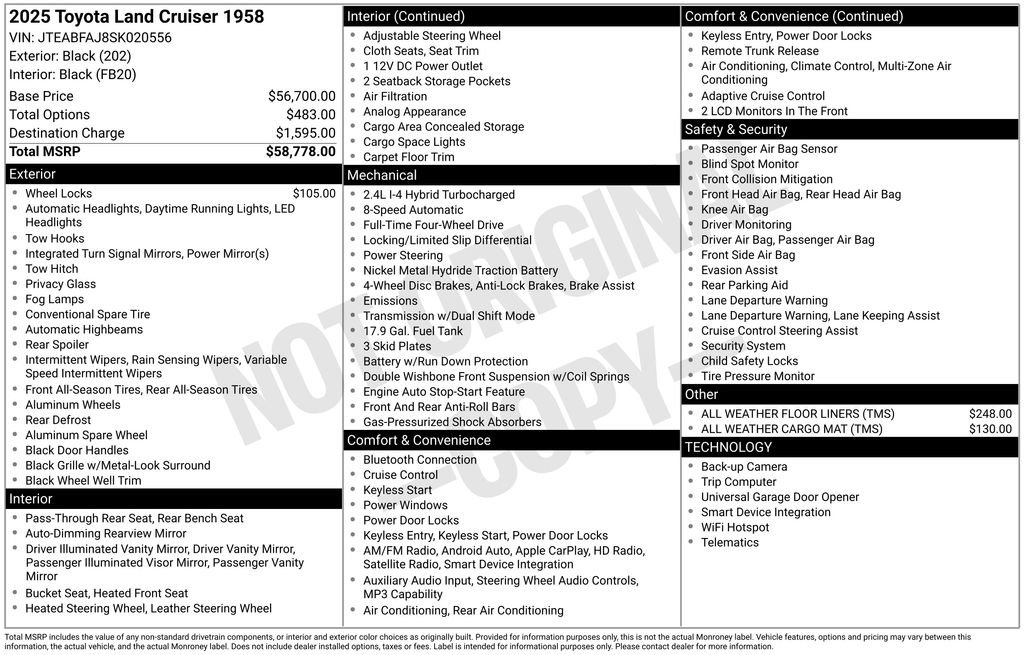 Used 2025 Toyota Land Cruiser 1958 AWD/4WD image 42