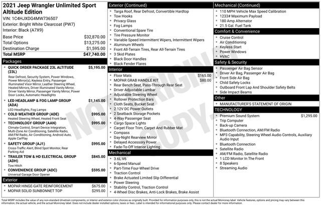 Used 2021 Jeep Wrangler Unlimited Sport AWD/4WD image 3