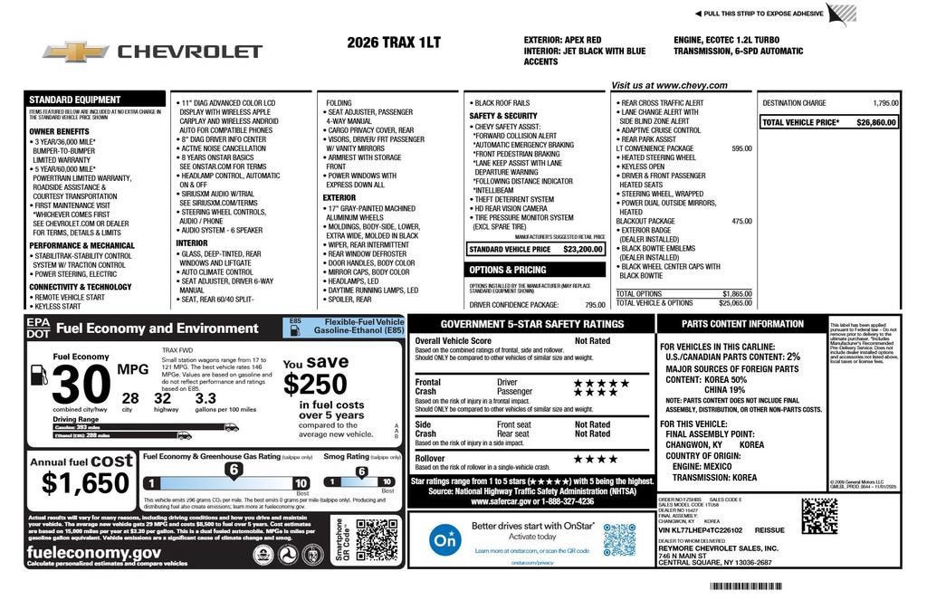 New 2026 Chevrolet Trax LT w/ Driver Confidence Package FWD image 3