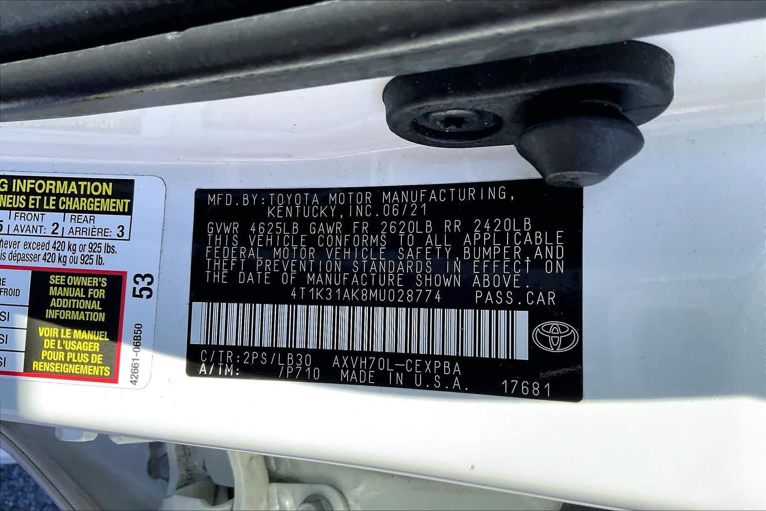 Used 2021 Toyota Camry XSE w/ Cold Weather Package FWD image 37