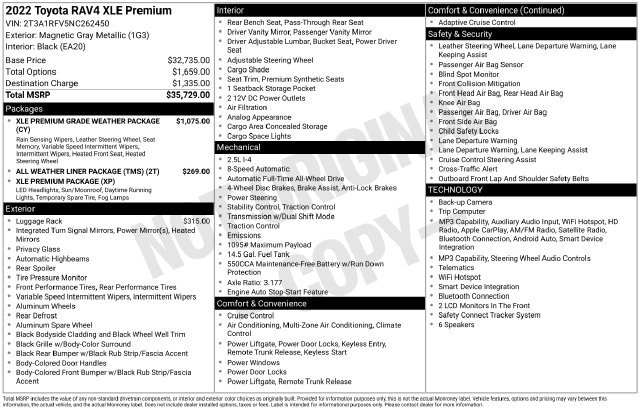 Certified 2022 Toyota RAV4 XLE Premium AWD/4WD image 35
