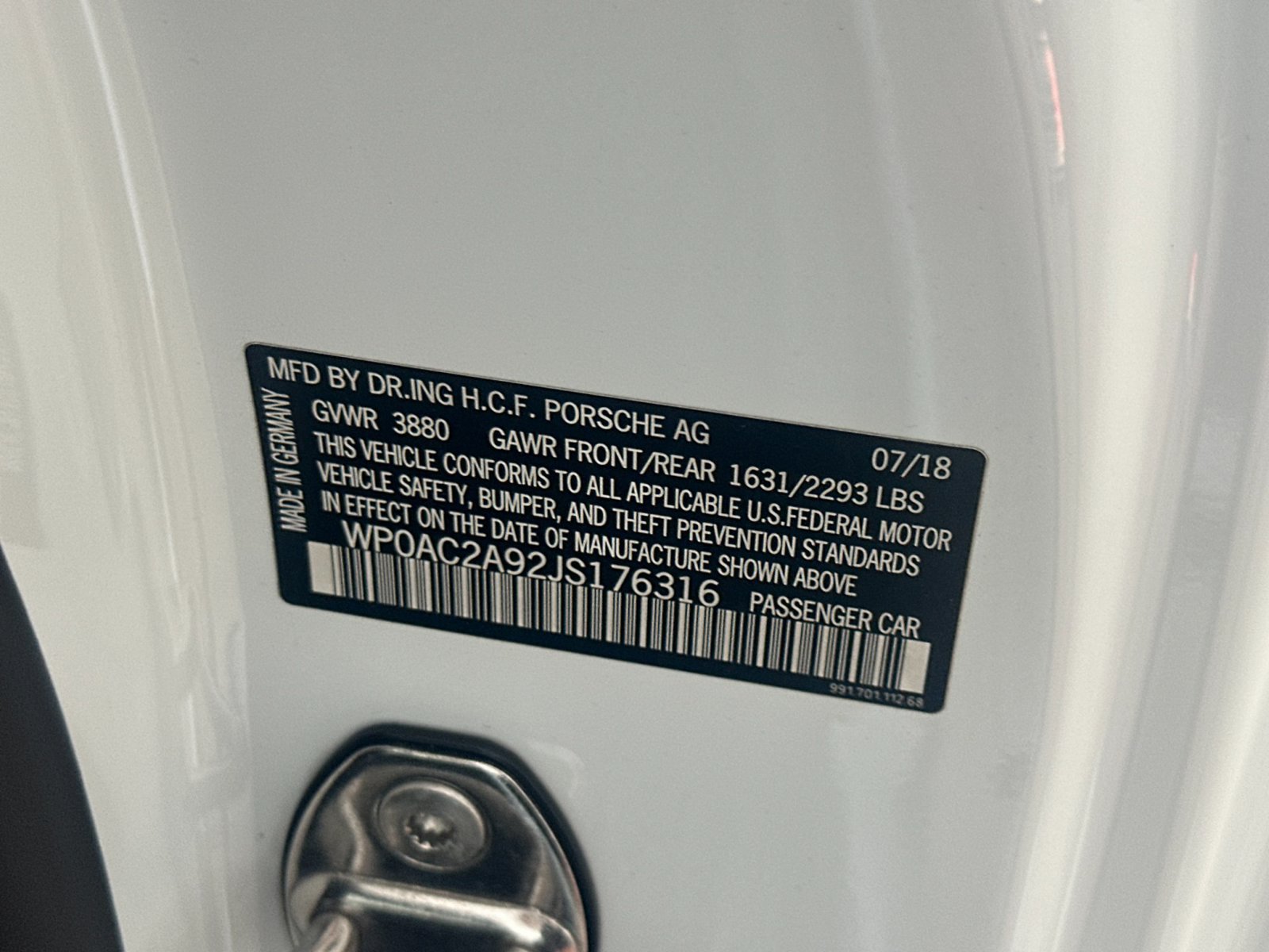 Certified 2018 Porsche 911 GT3 RWD image 24