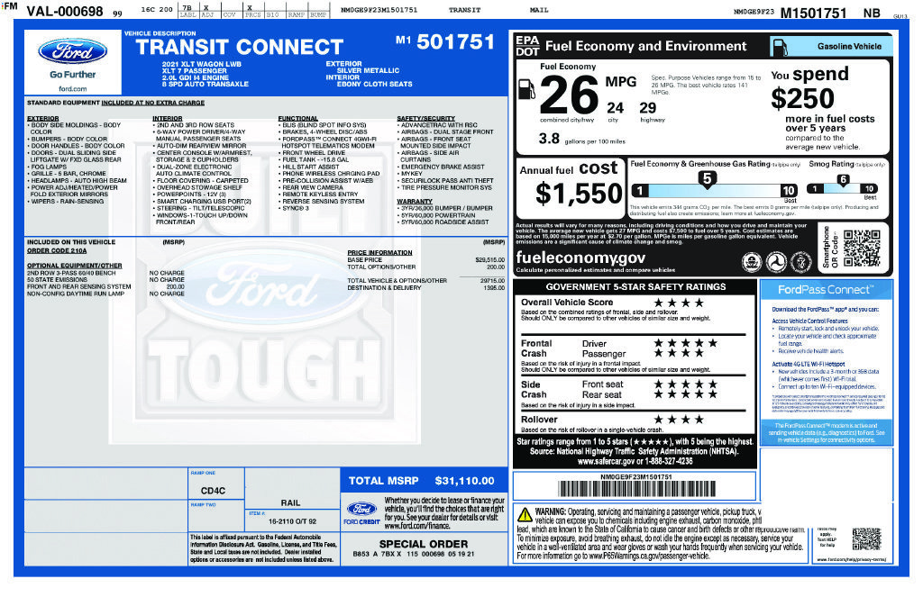 Used 2021 Ford Transit Connect XLT FWD image 18