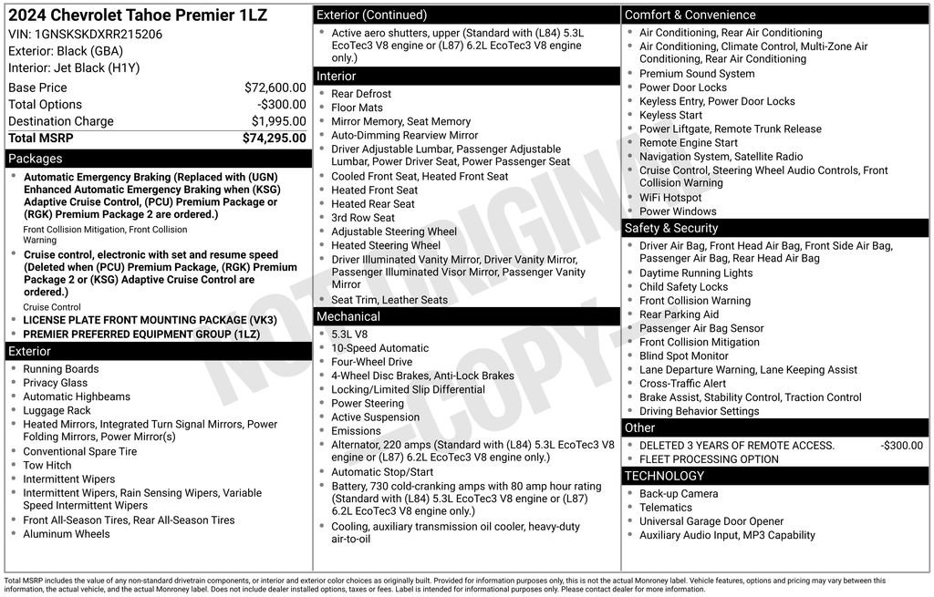 Used 2024 Chevrolet Tahoe Premier AWD/4WD image 8