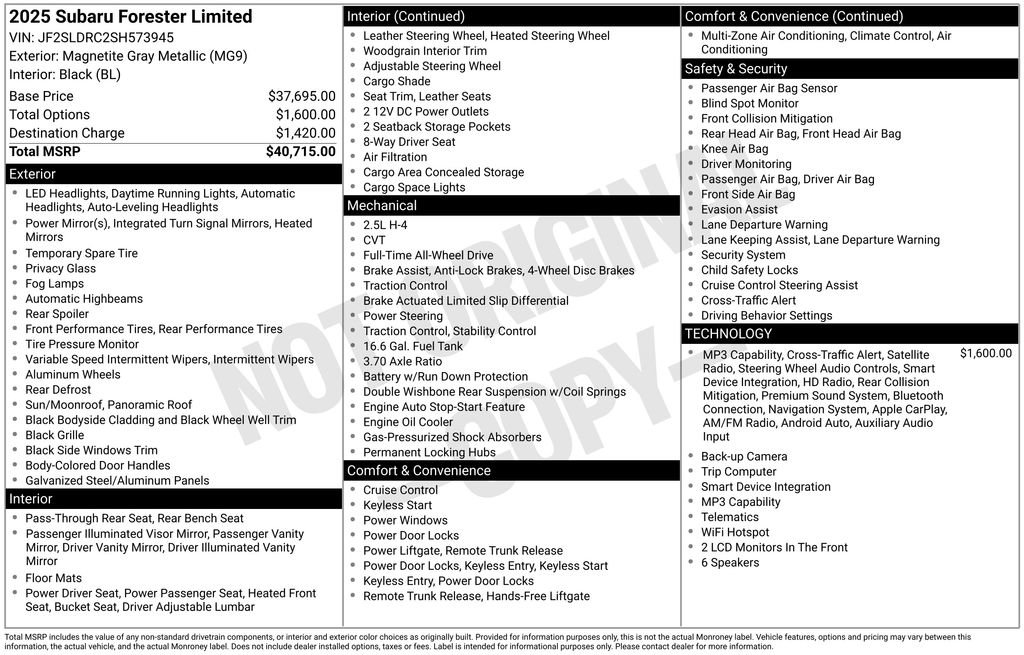 Used 2025 Subaru Forester Limited AWD/4WD image 28