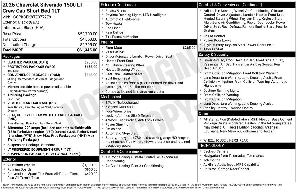 New 2026 Chevrolet Silverado 1500 LT w/ Leather Package AWD/4WD image 29