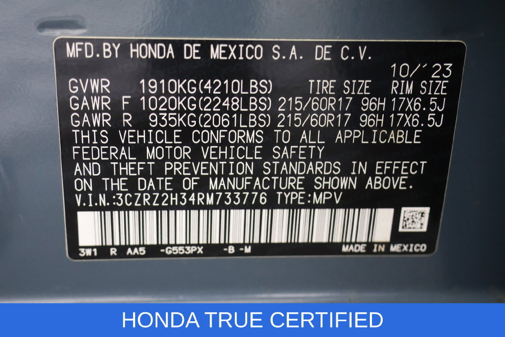Certified 2024 Honda HR-V LX image 27