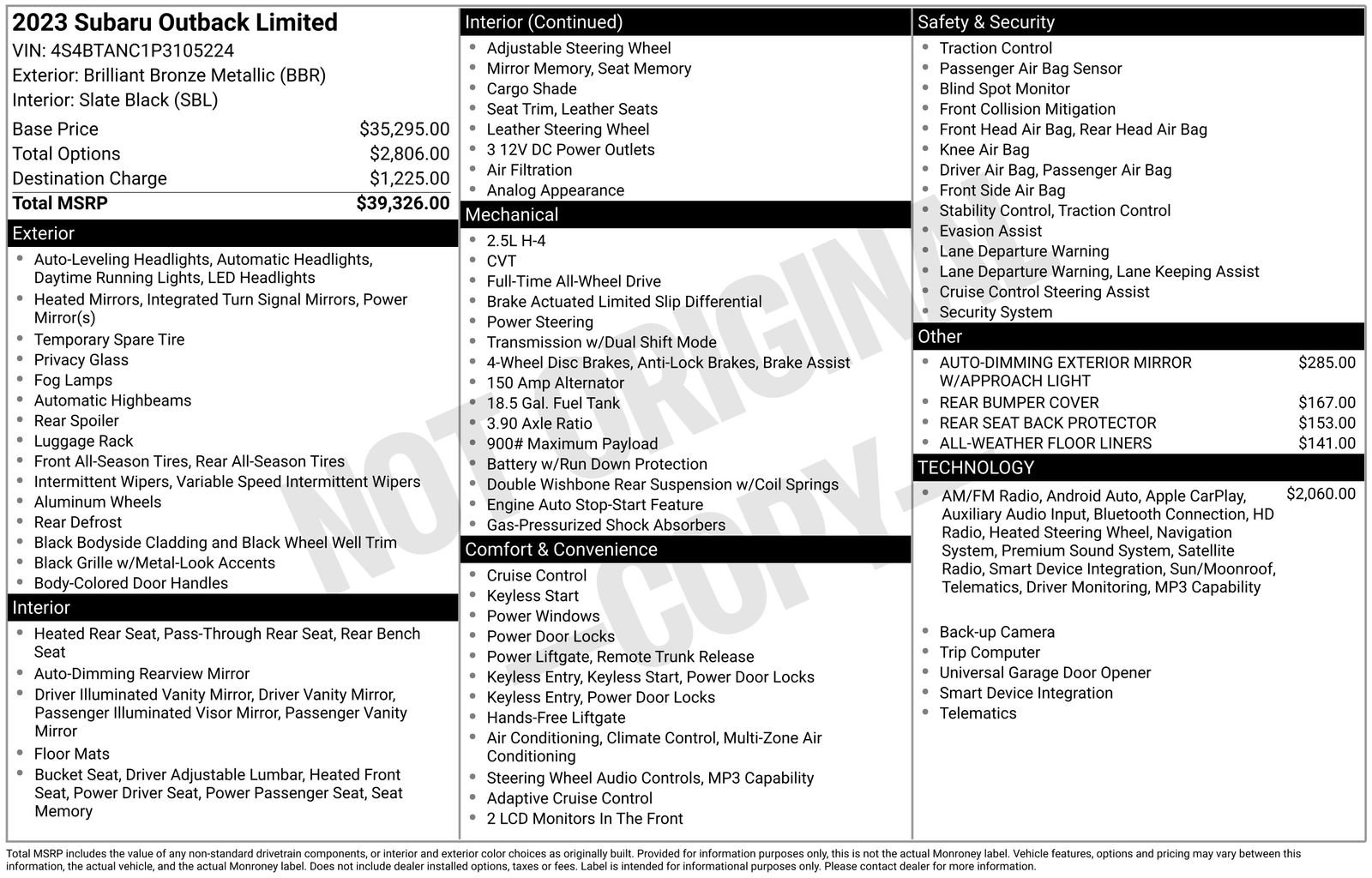 Certified 2023 Subaru Outback Limited AWD/4WD image 34