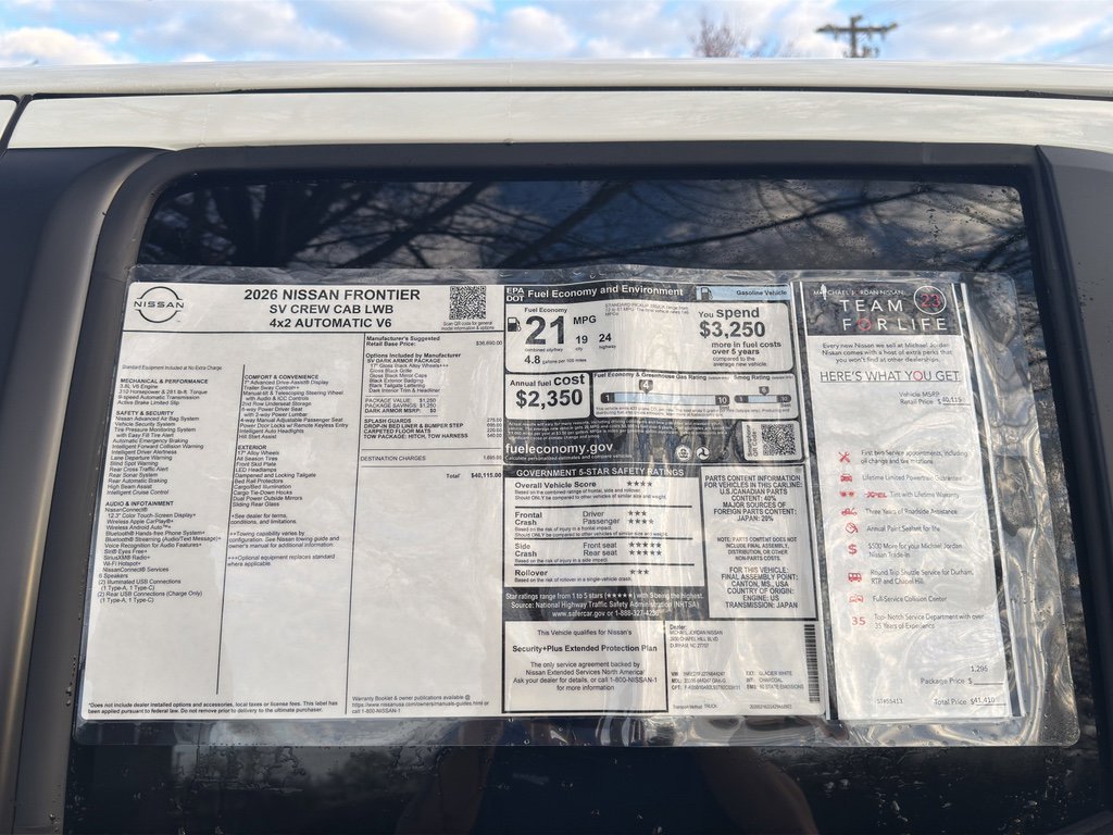 New 2026 Nissan Frontier SV w/ Tow Package image 12