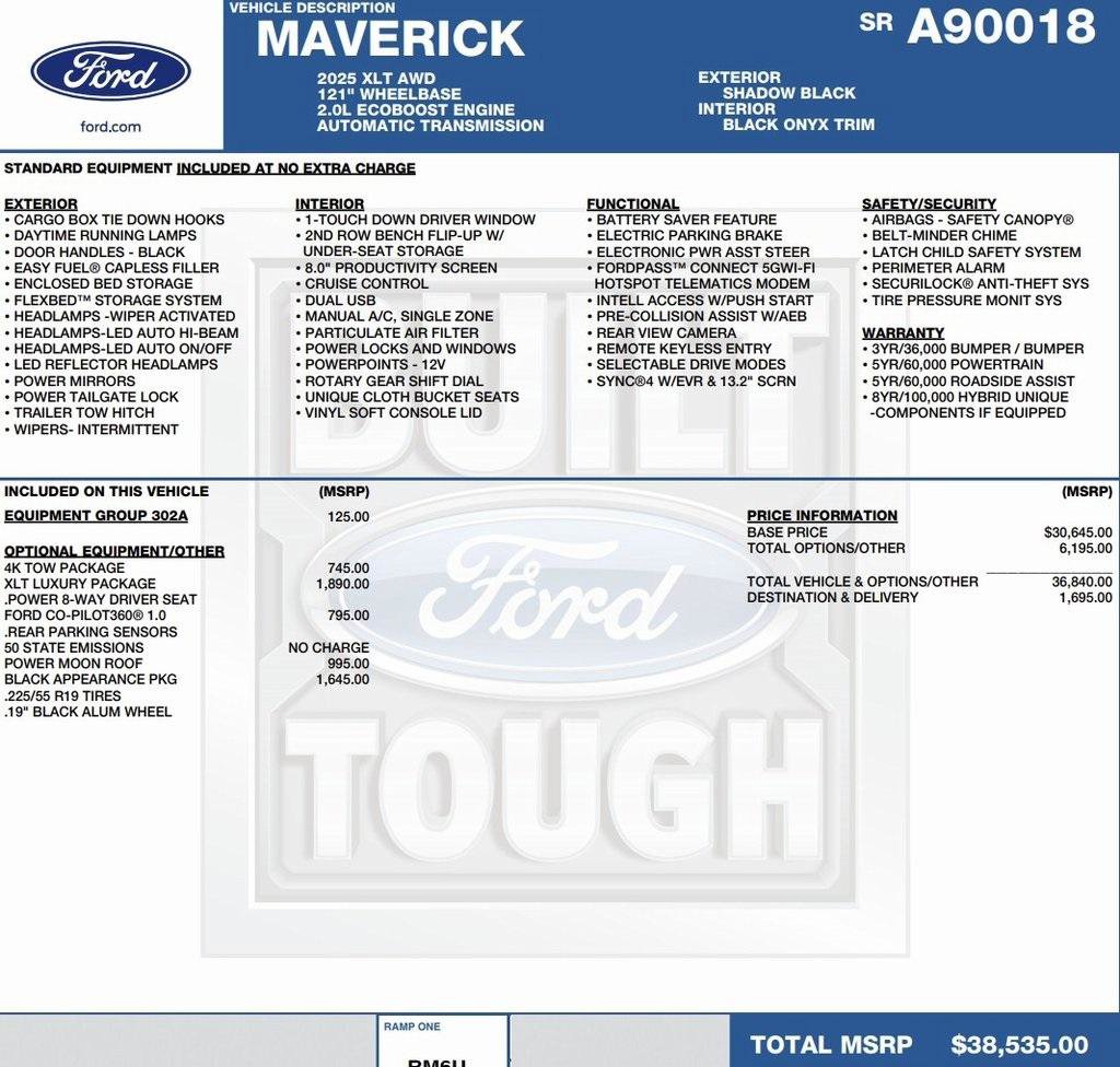 New 2025 Ford Maverick XLT w/ XLT Luxury Package image 2