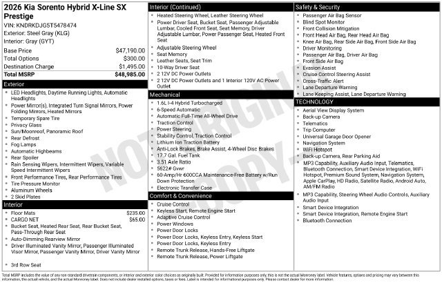 Certified 2026 Kia Sorento SX Prestige AWD/4WD image 34