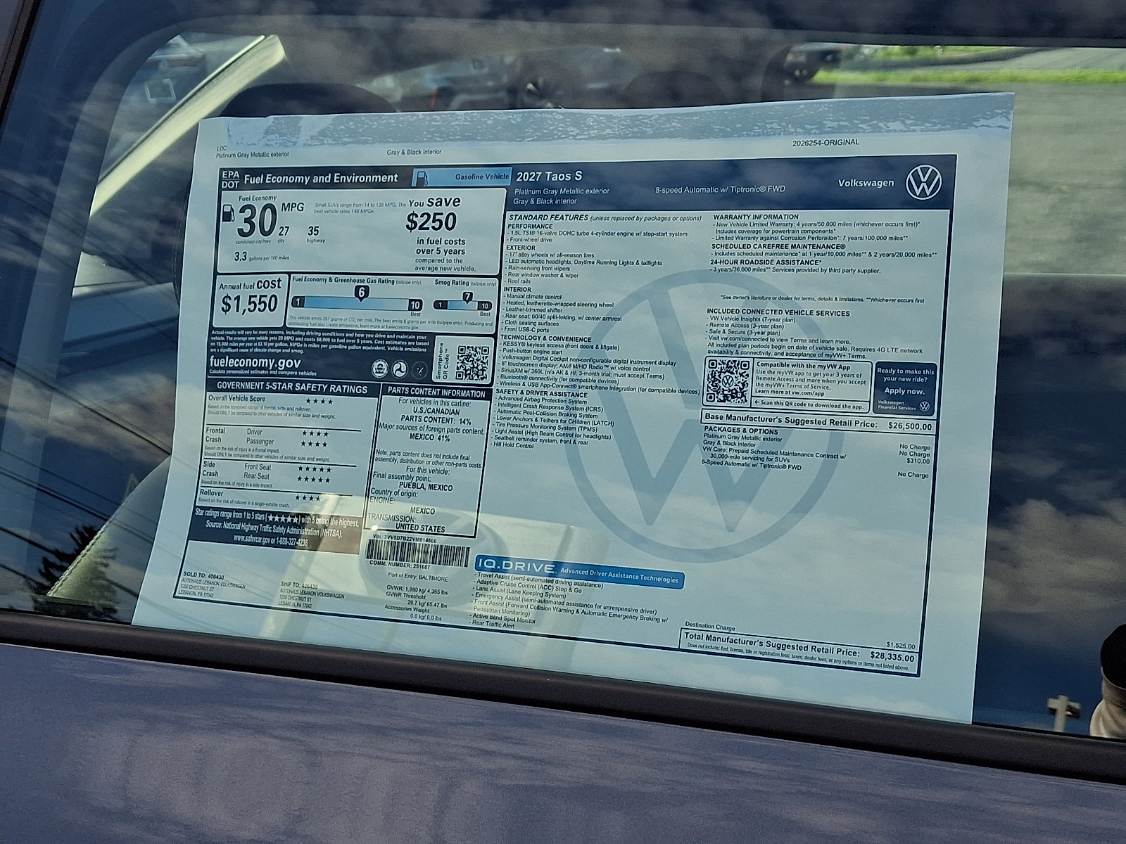 New 2027 Volkswagen Taos S FWD image 12