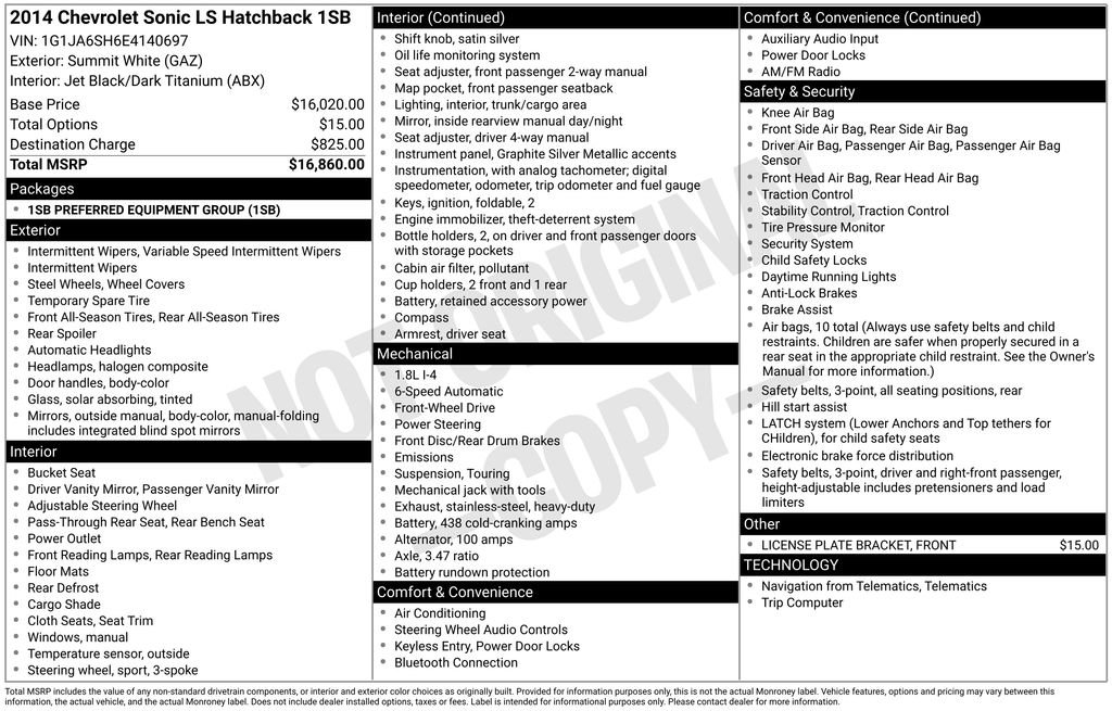 Used 2014 Chevrolet Sonic LS FWD image 46