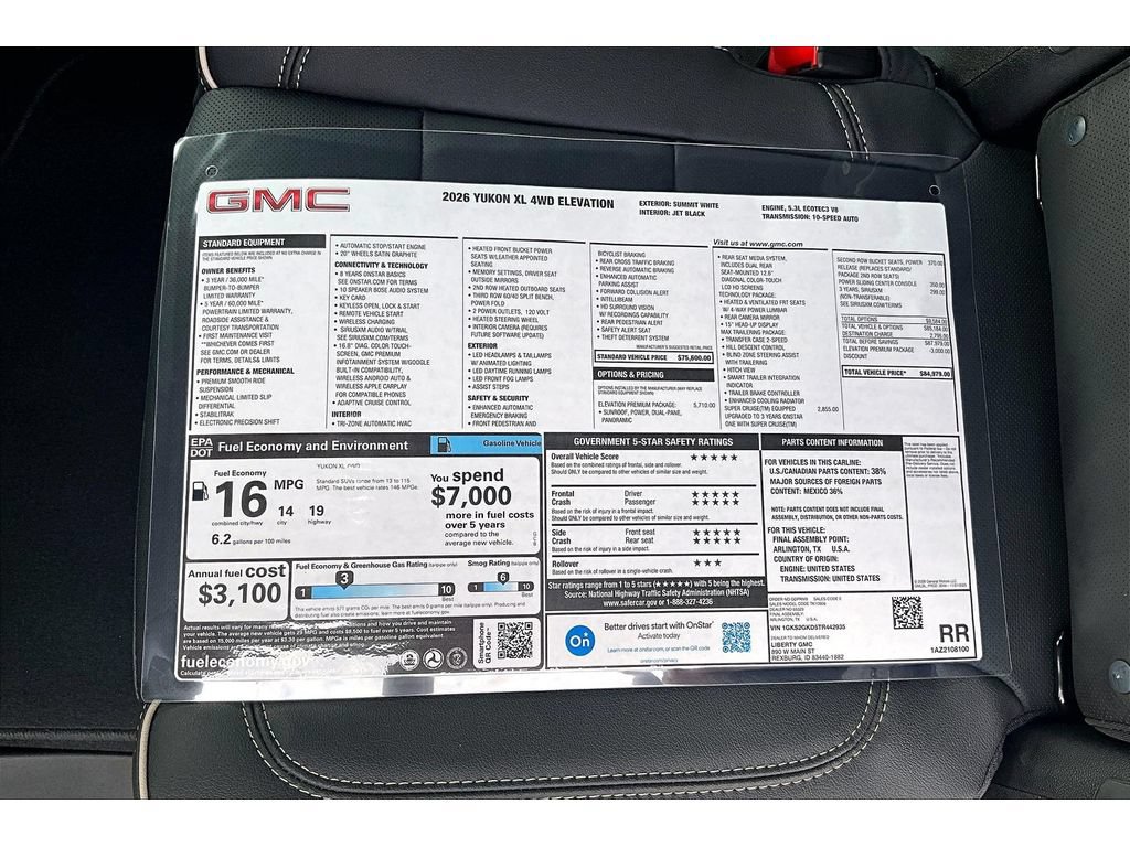 New 2026 GMC Yukon XL Elevation w/ Elevation Premium Package AWD/4WD image 12