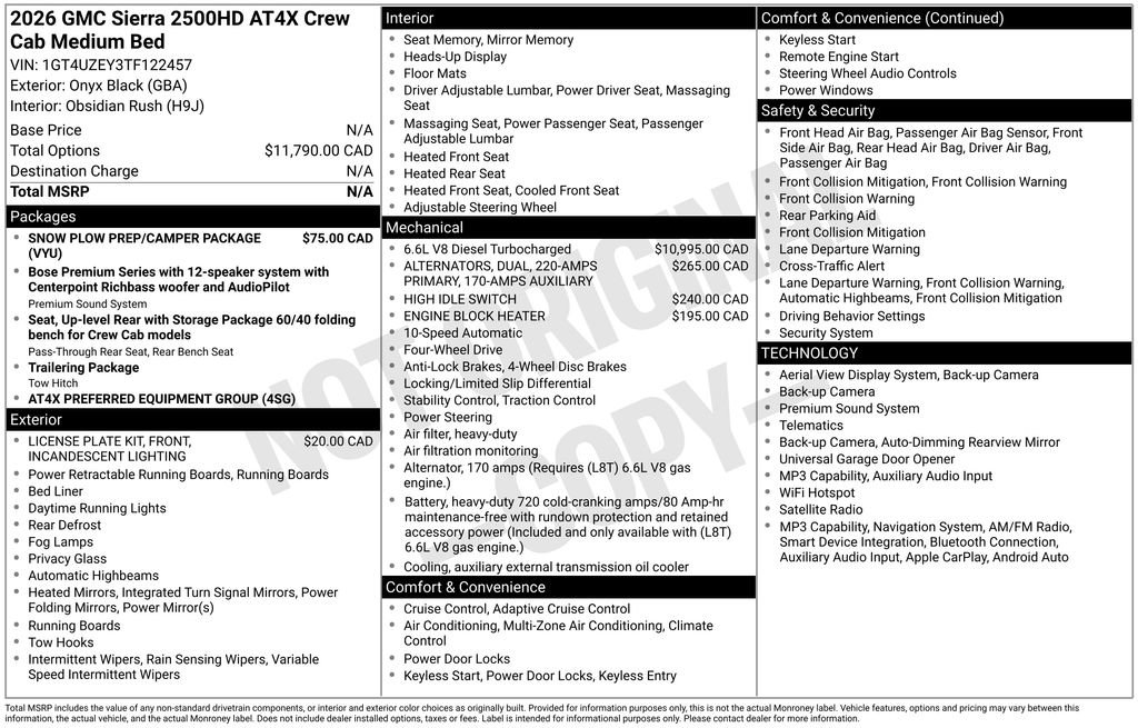 Certified 2026 GMC Sierra 2500 AT4X w/ Snow Plow Prep/Camper Package AWD/4WD image 41