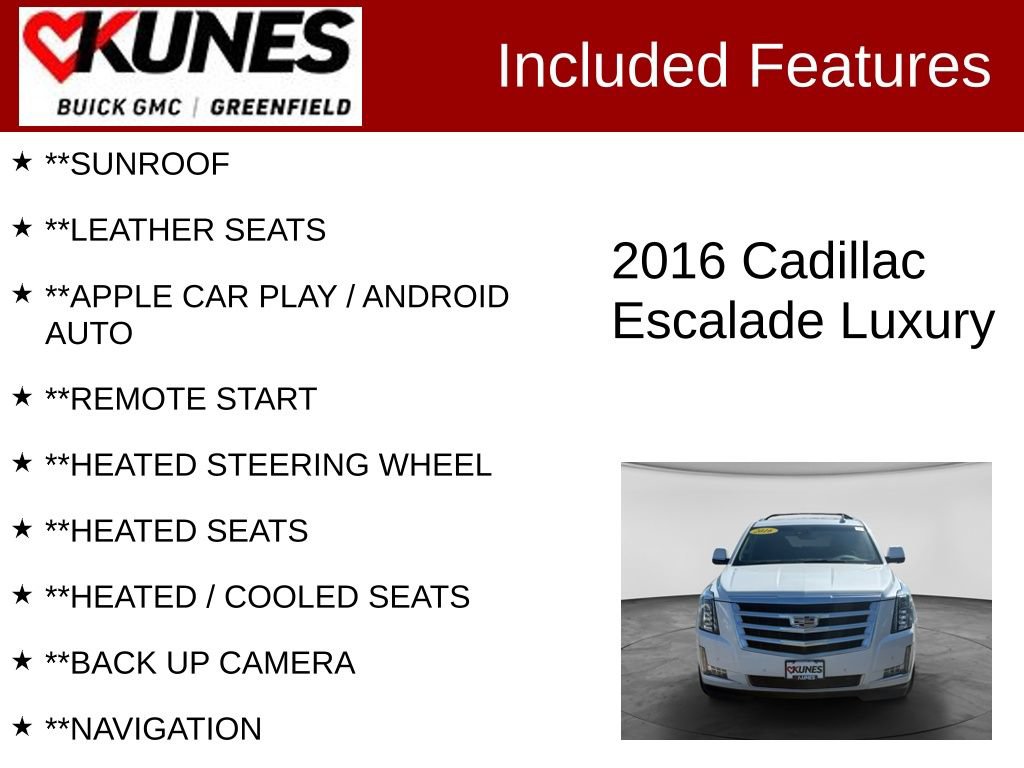 Used 2016 Cadillac Escalade Luxury AWD/4WD image 2