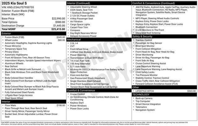 New 2025 Kia Soul S image 5