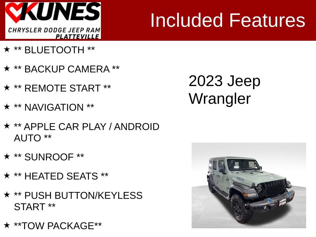 Used 2023 Jeep Wrangler Unlimited w/ Sun & Screen Package image 2