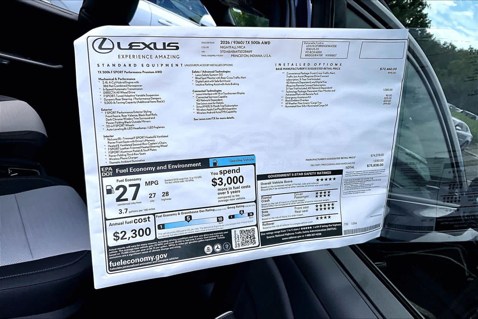 New 2026 Lexus TX 500h AWD w/ Technology Package image 14